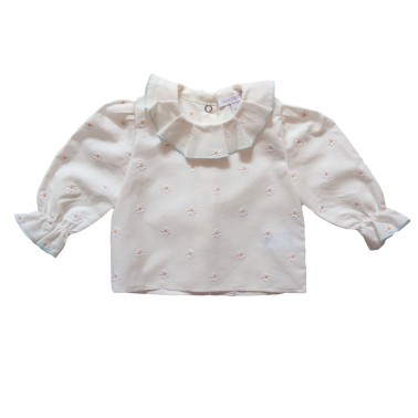 Tunic with daisy embroidery - organic cotton