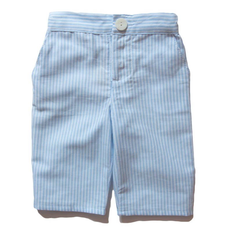 Pantaloni a righe blu chiaro - Cotone organico