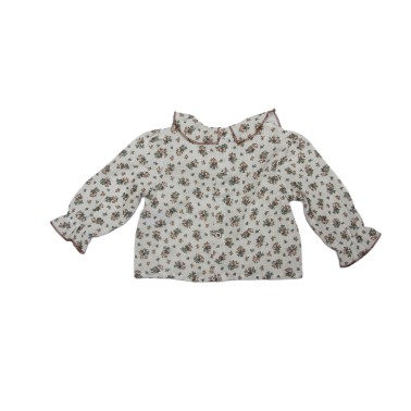 Tunique en gaze de coton à motif Liberty et manches bouffantes