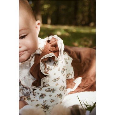 Golden baby girl tunic in organic cotton - Nannetta